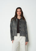 Chaqueta regular manga larga estampada - Verde 14_423H004_VER190820_0
