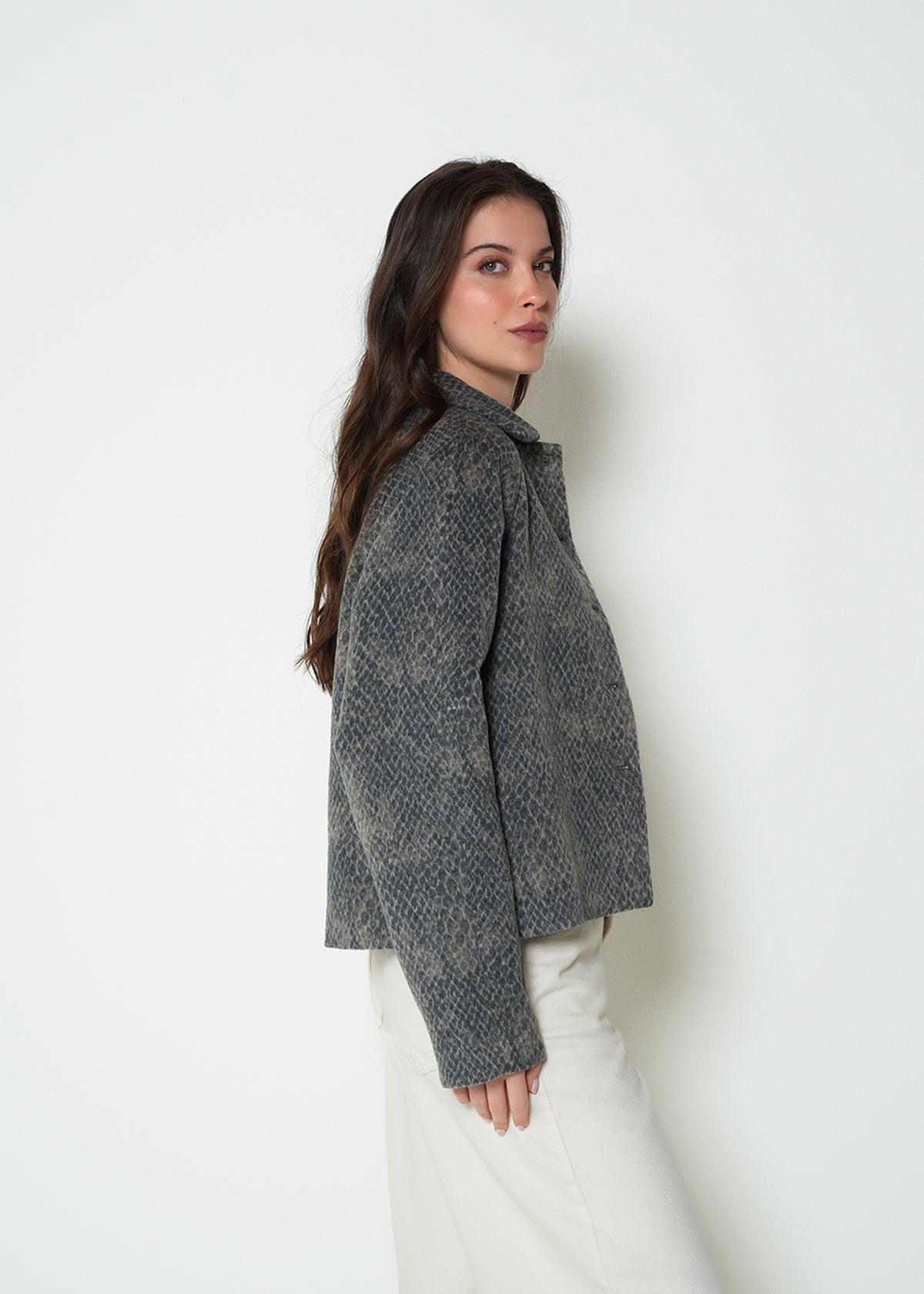 Chaqueta regular manga larga estampada - Verde 14_423H004_VER190820_5