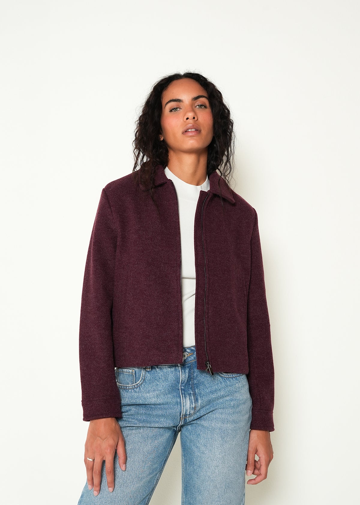 Chaqueta manga larga cuello en V - Rojo 14_423H023_ROJ191528_0