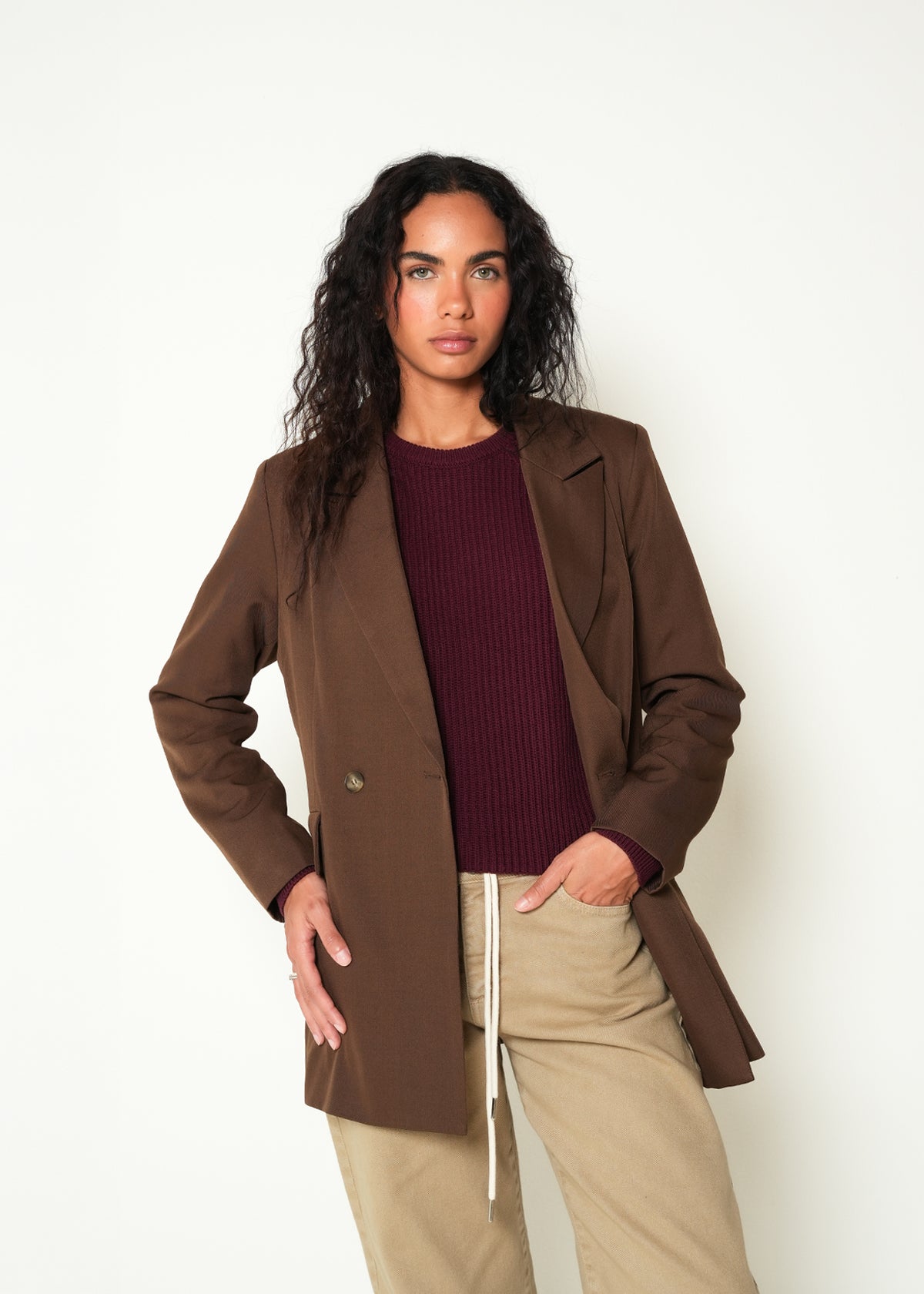 Chaqueta manga larga cuello clásico - Cafe 14_423H026_CAF190915_3