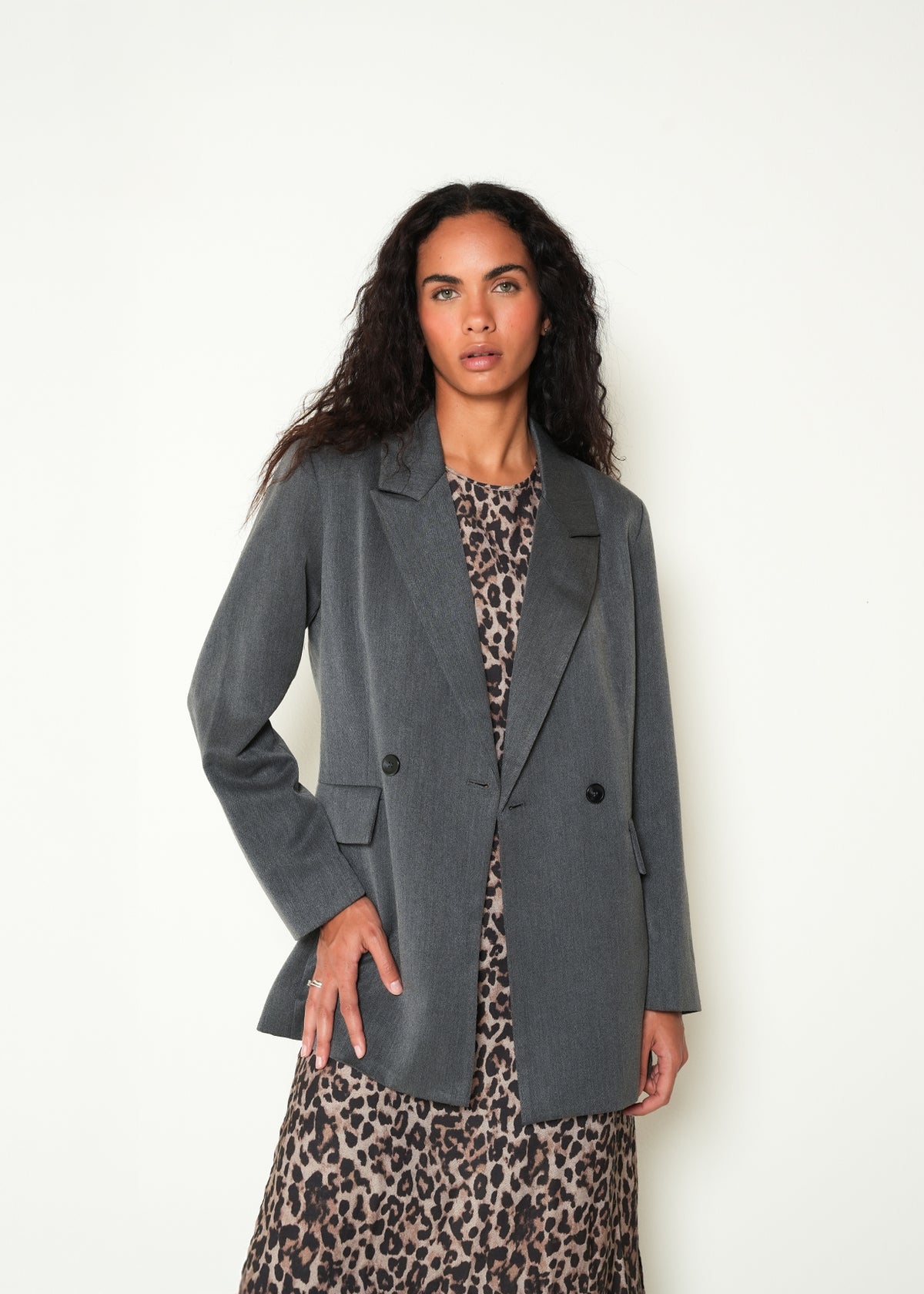Chaqueta manga larga cuello clásico - Gris 14_423H026_GRI185204_0