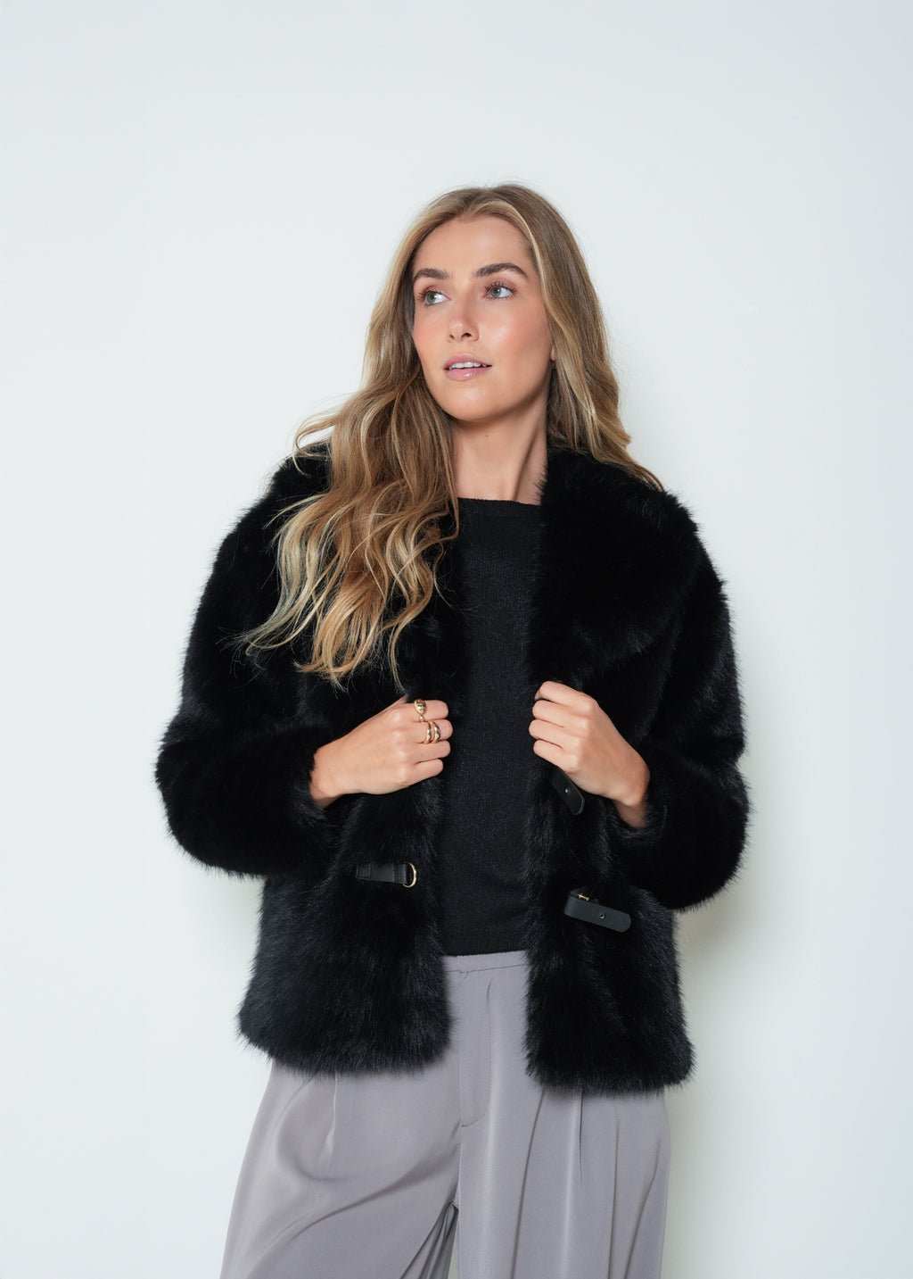 Chaqueta cuello alto afelpada - Negro 14_423H074_NEG190303_0