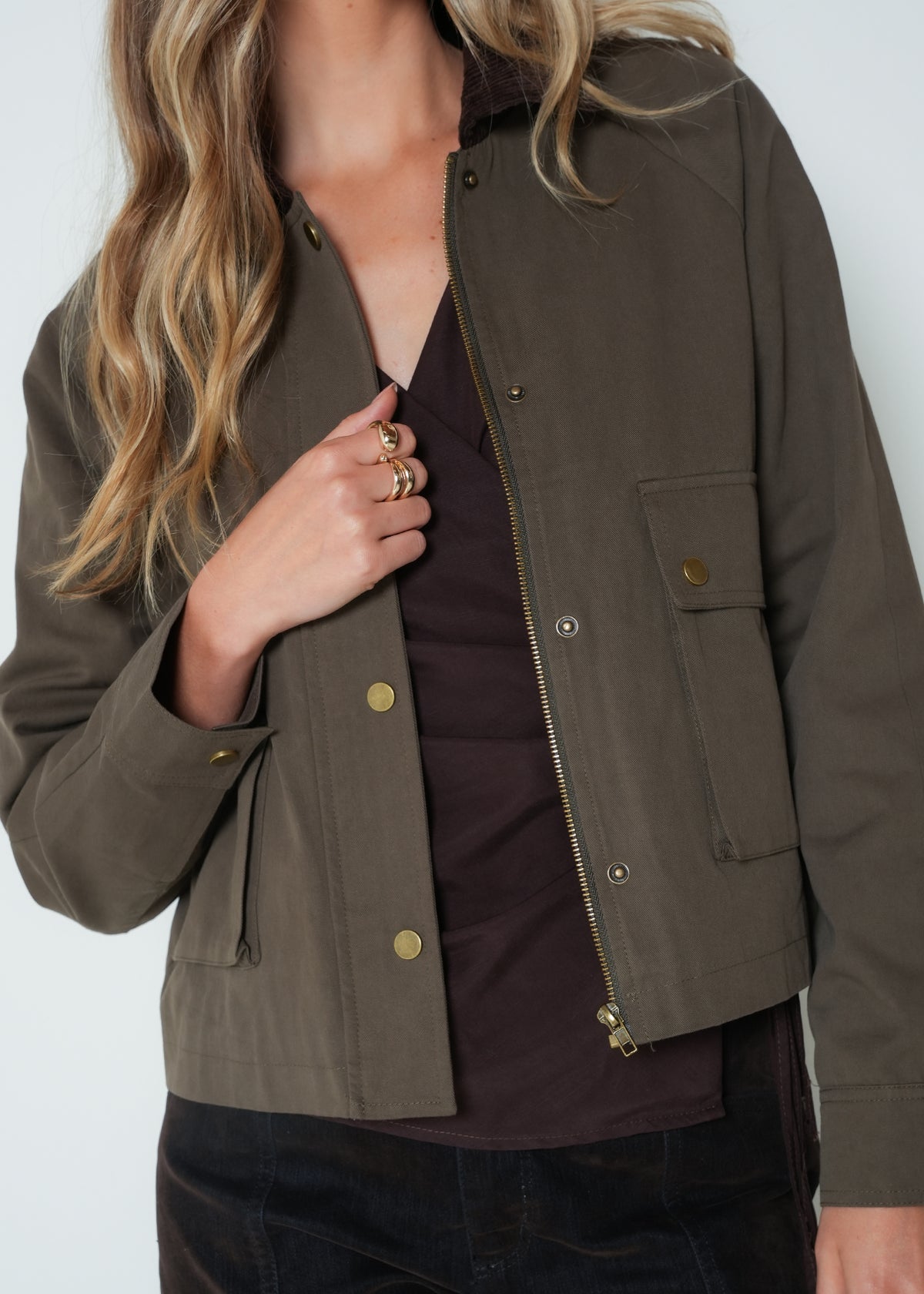 Chaqueta manga larga cuello clásico - Verde 14_423H078_VER190511_4
