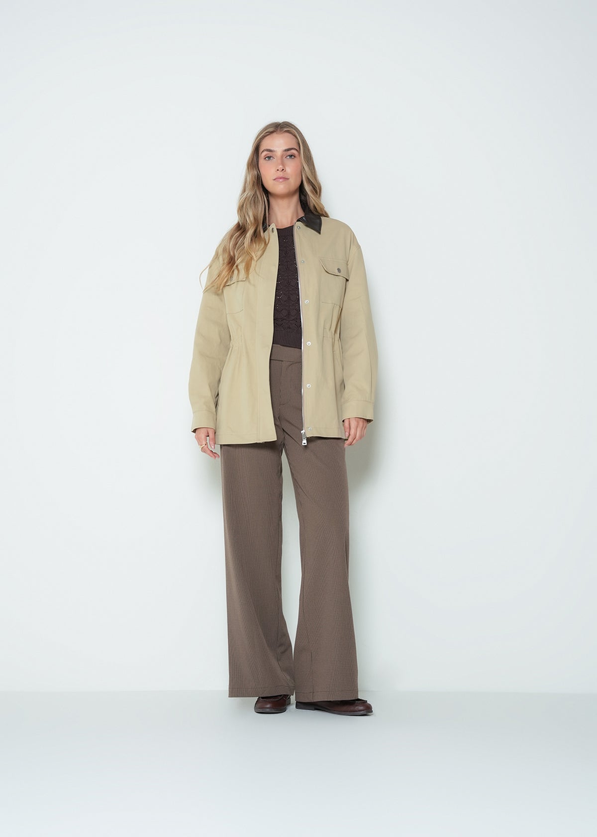 Chaqueta manga larga cuello clásico - Beige 14_423H079_BEI161108_3