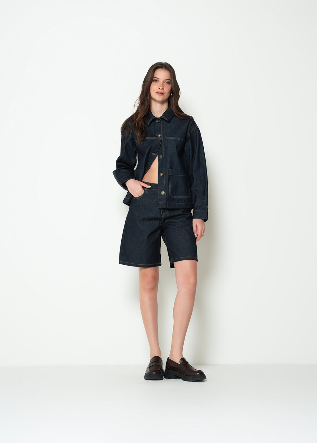 Chaqueta denim manga larga cuello clásico - Azul 14_423H305_AZU194227_3