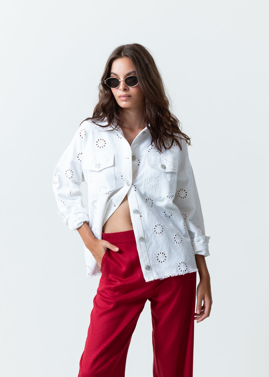 Chaqueta con detalles desagujados - Crudo 14_429F040_CRU111001_5