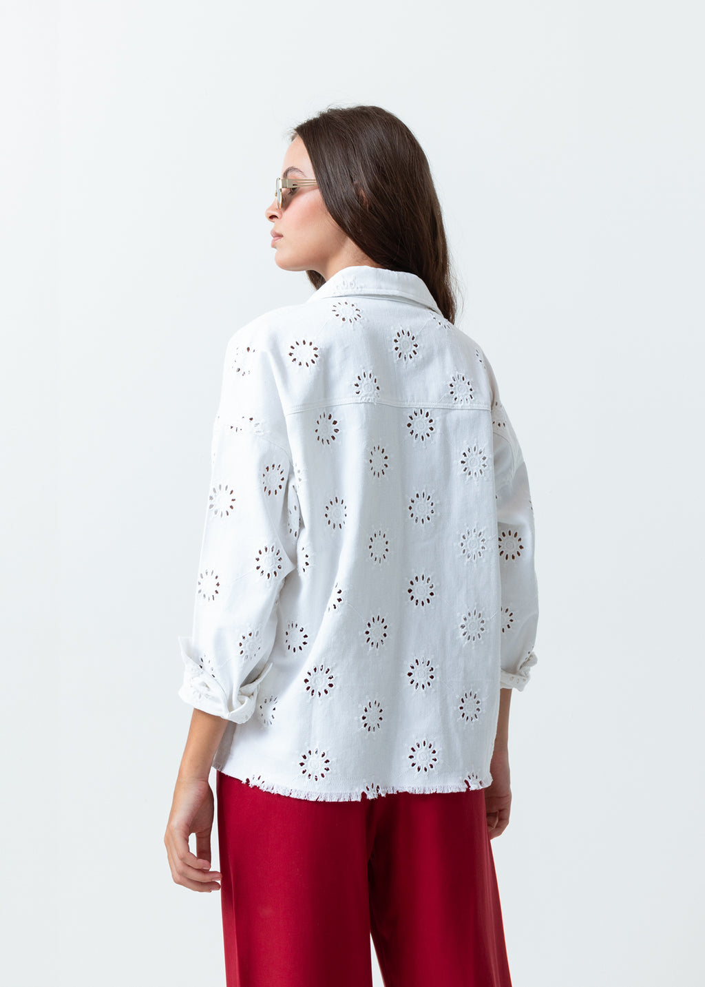 Chaqueta con detalles desagujados - Crudo 14_429F040_CRU111001_6