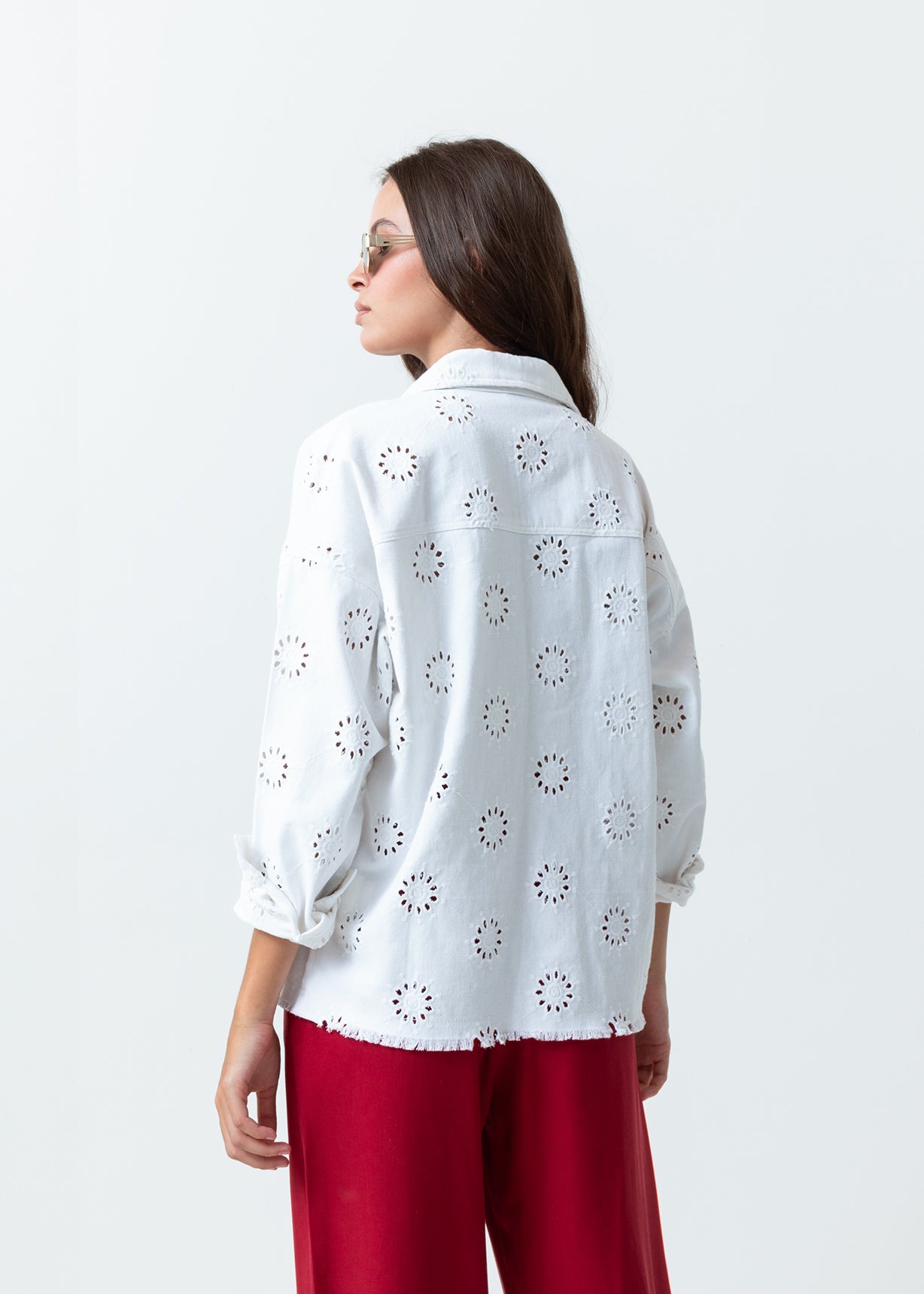 Chaqueta con detalles desagujados - Crudo 14_429F040_CRU111001_6