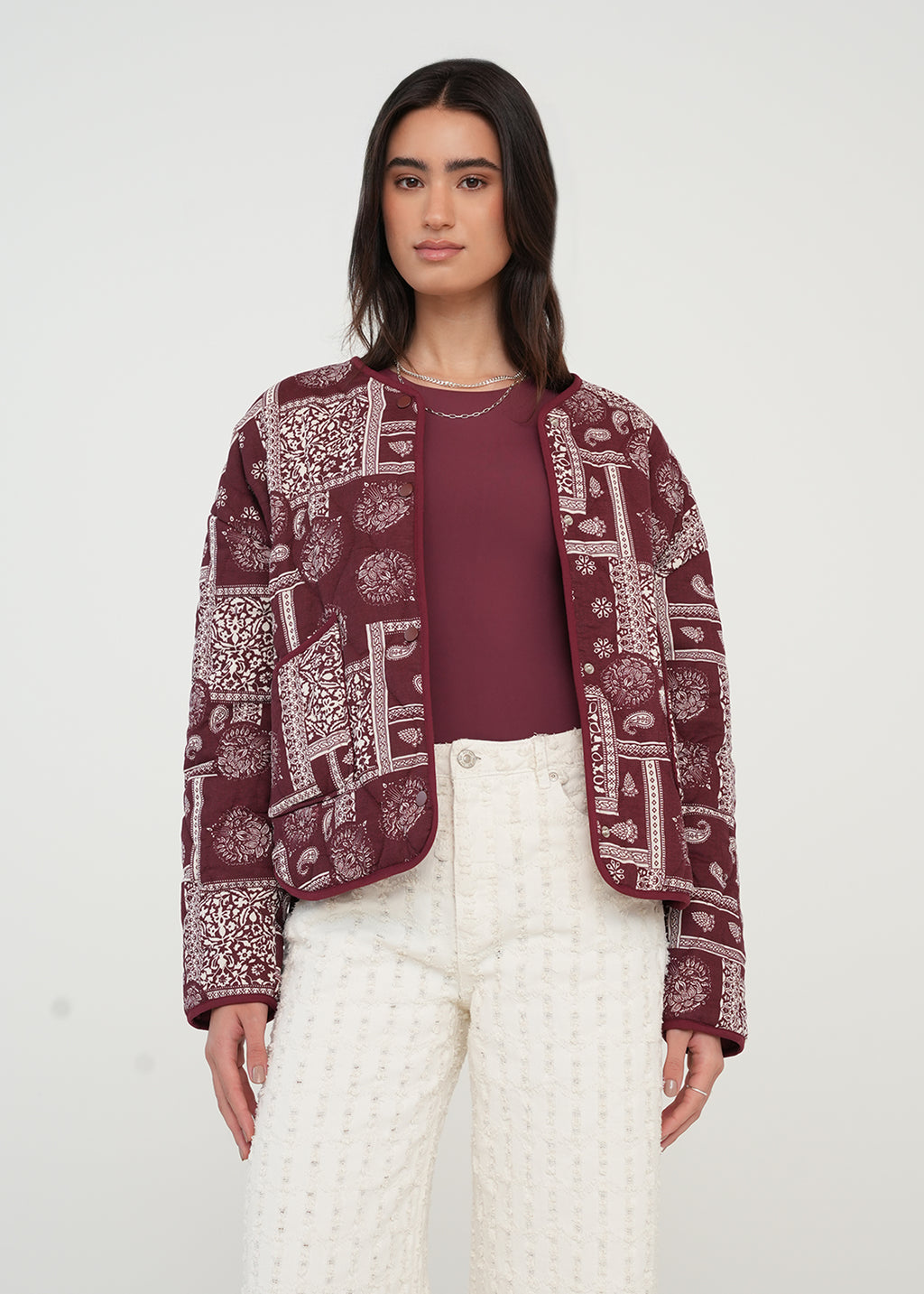Chaqueta de botones con arabescos - Morado 14_429G053_MOR191529_0