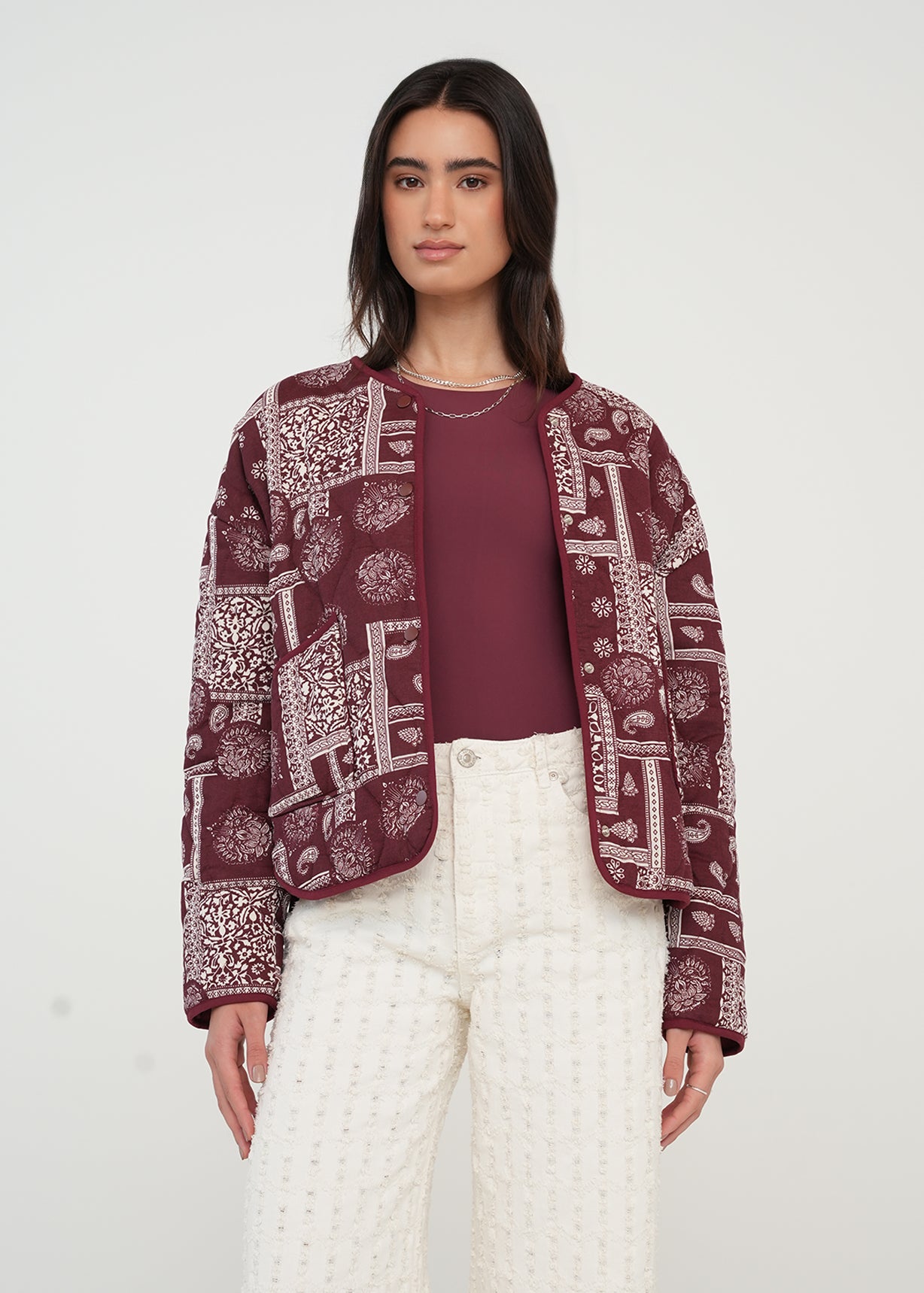 Chaqueta de botones con arabescos - Morado 14_429G053_MOR191529_0