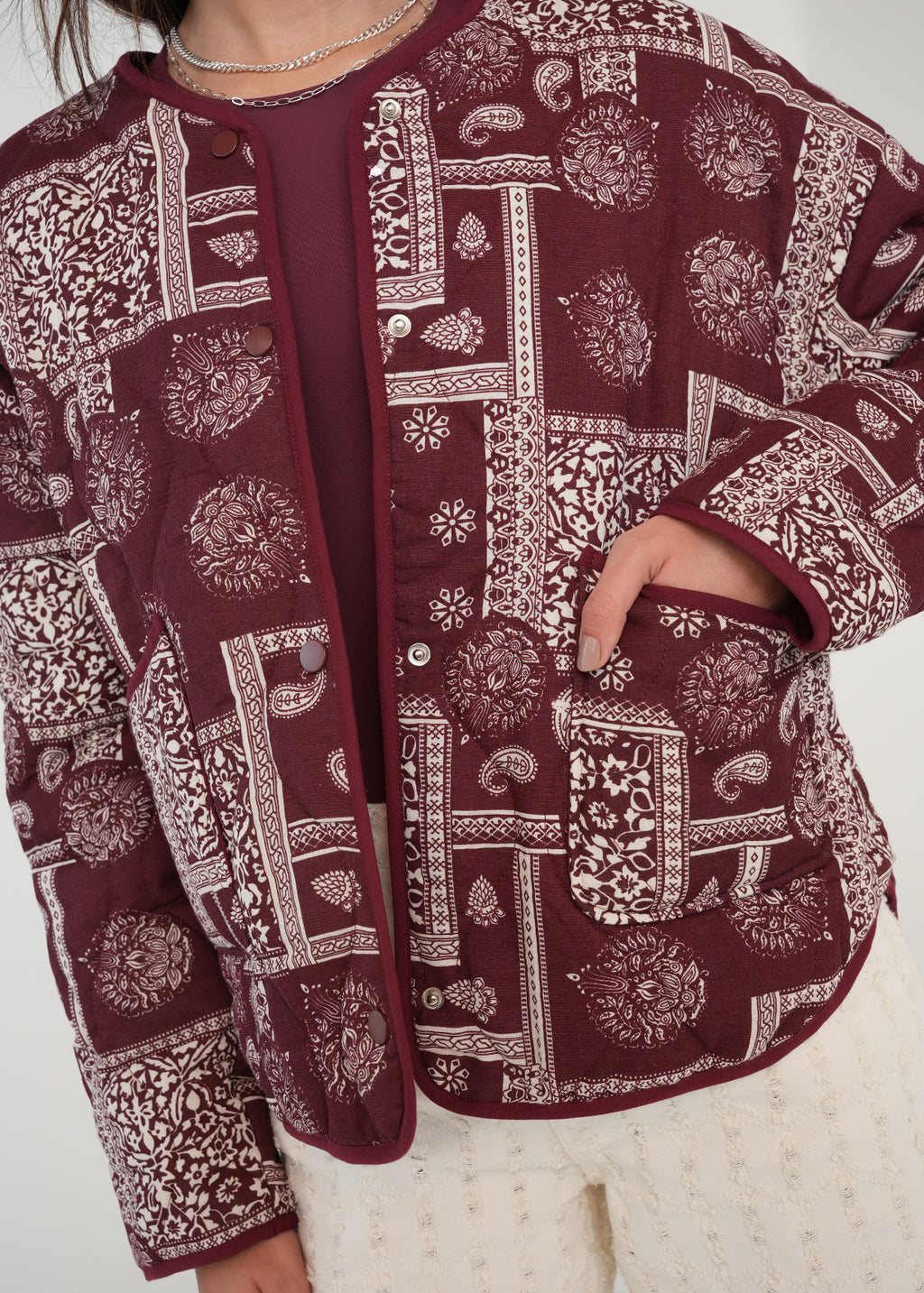 Chaqueta de botones con arabescos - Morado 14_429G053_MOR191529_4