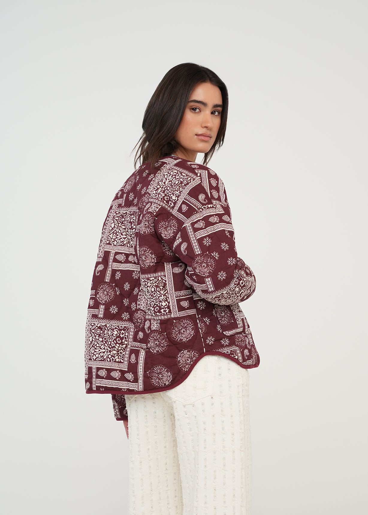 Chaqueta de botones con arabescos - Morado 14_429G053_MOR191529_7