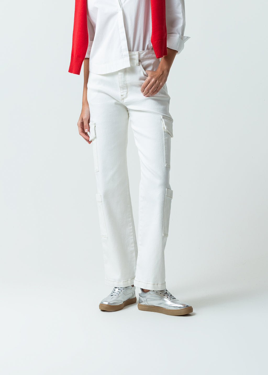 Pantalón Straight con bolsillos en costados - Crudo 14_431G303_CRU111001_0