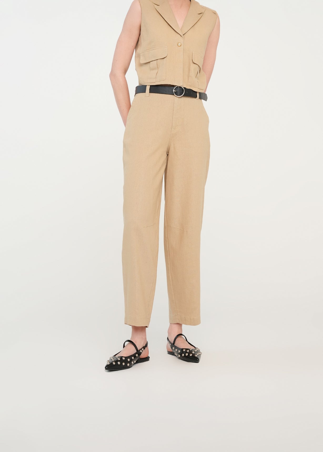 Pantalón Barrel con bolsillos - Beige 14_431H333_BEI151114_3