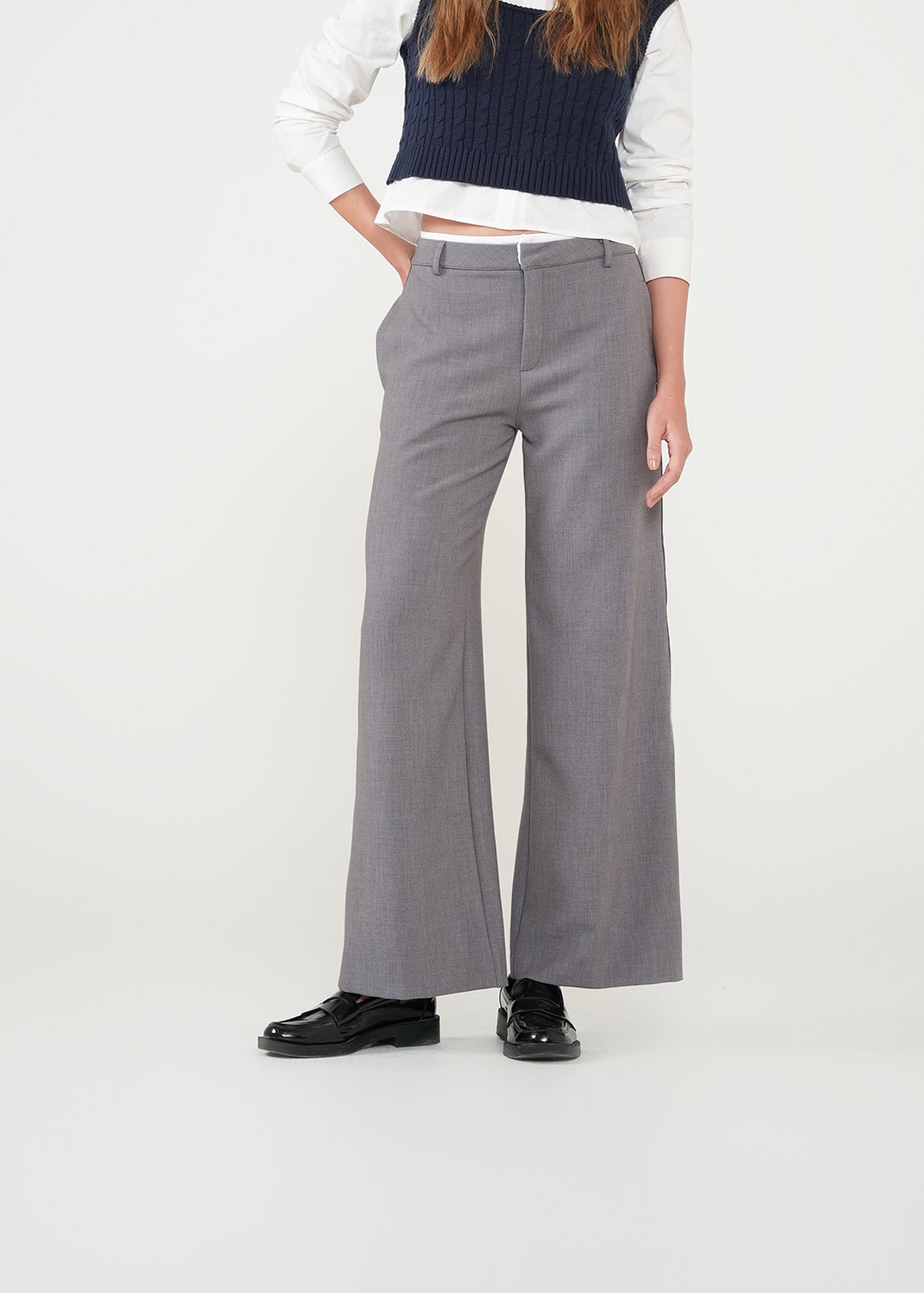Pantalón Wide Leg clásico - Gris 14_431H334_GRI184005_4