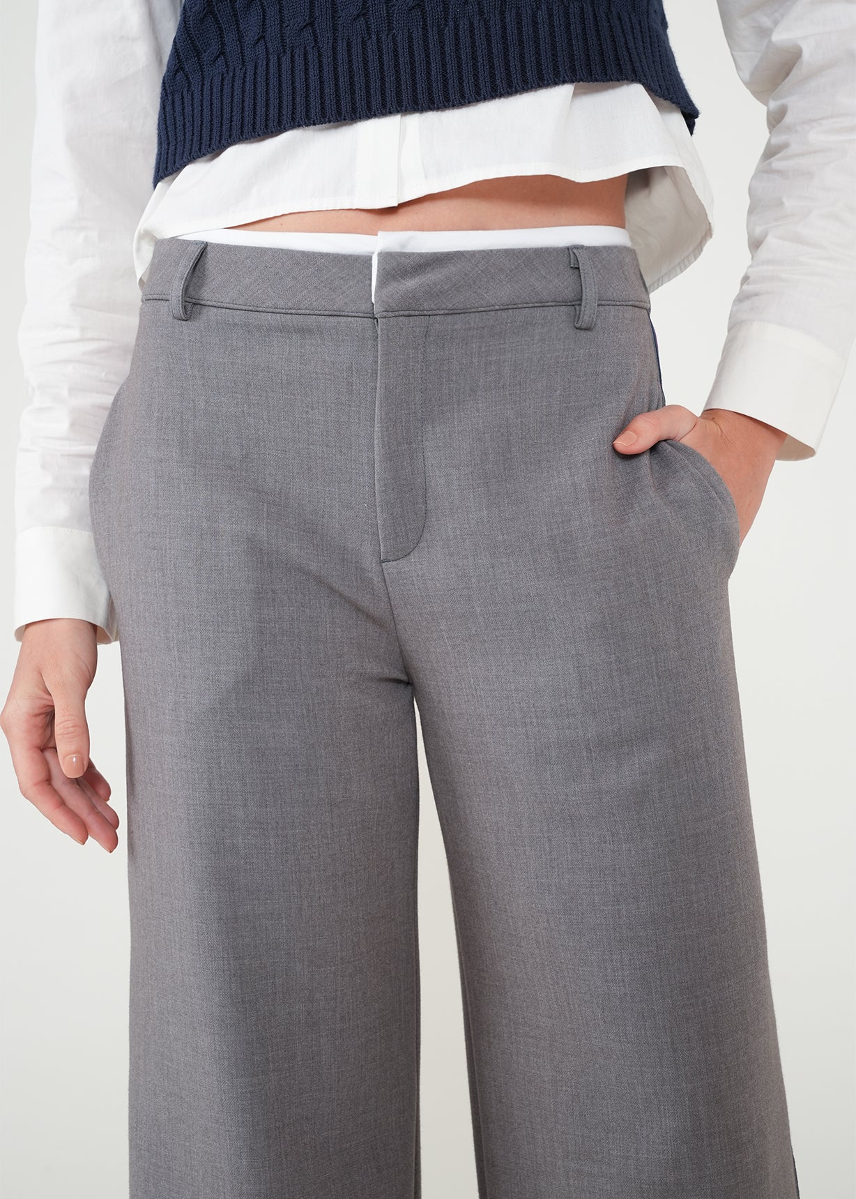 Pantalón Wide Leg clásico - Gris 14_431H334_GRI184005_7