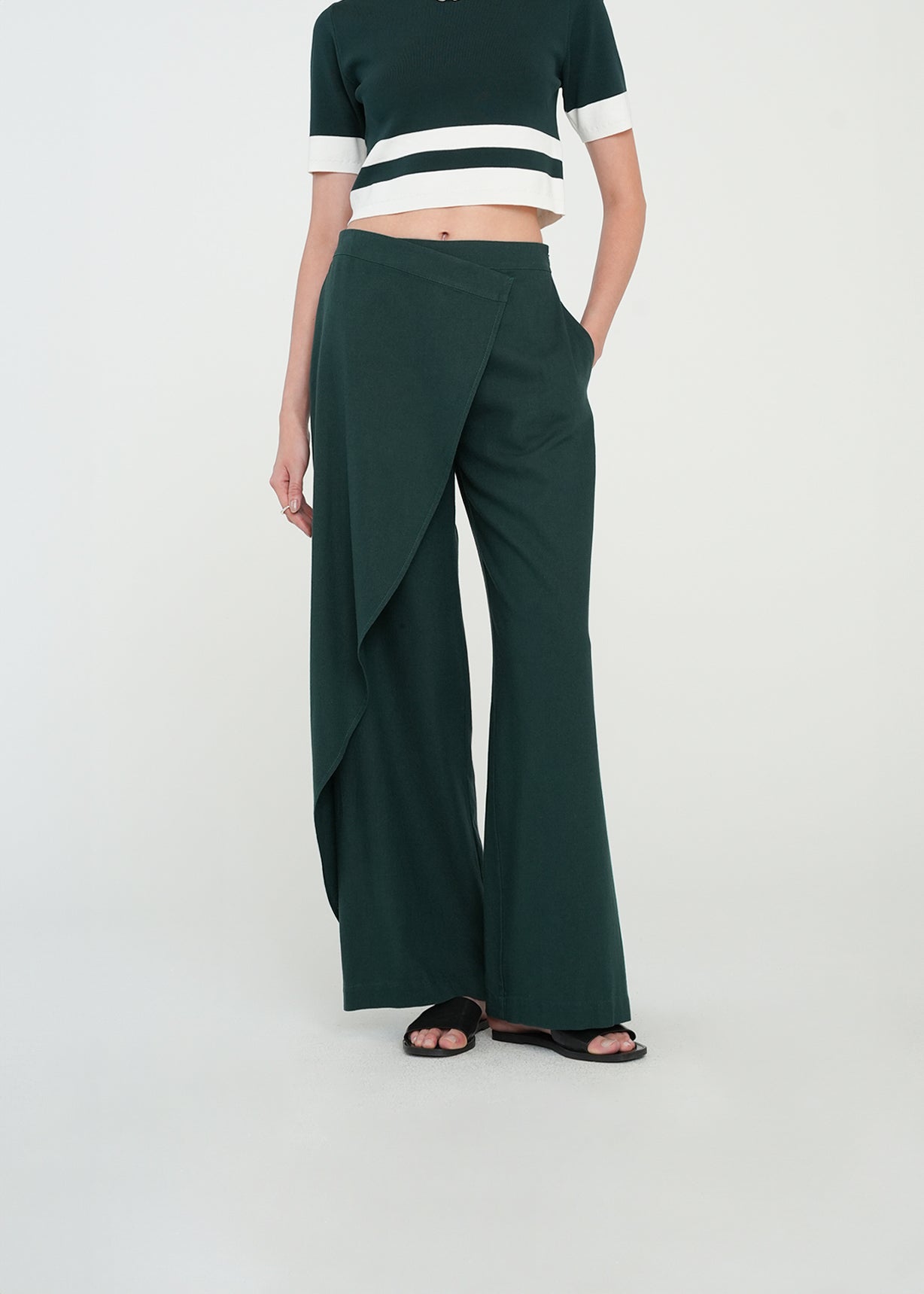 Pantalón Wide Leg con capa - Verde 14_431H375_VER195320_0