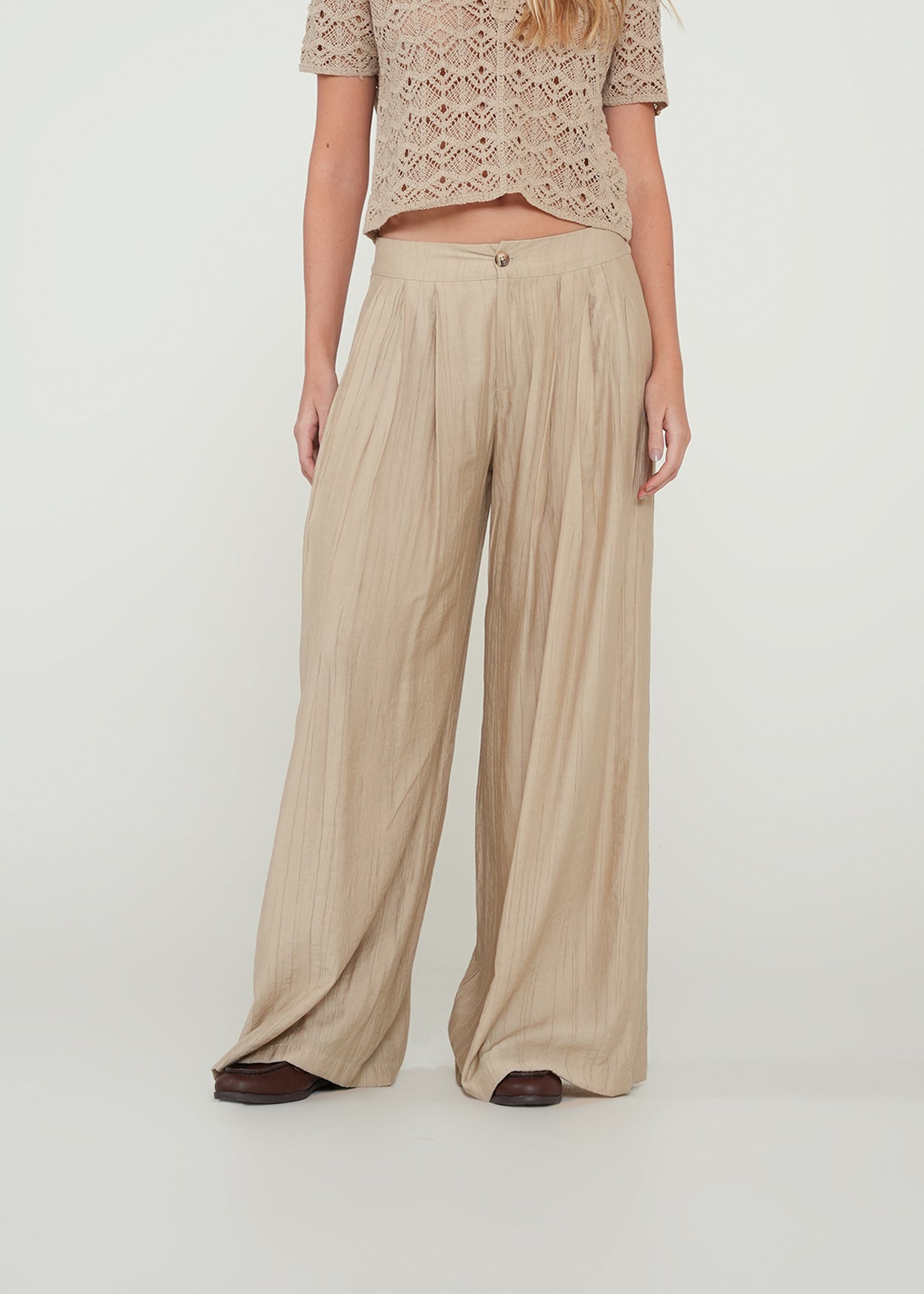 Pantalón Wide Leg fluido - Beige 14_432H338_BEI151307_0