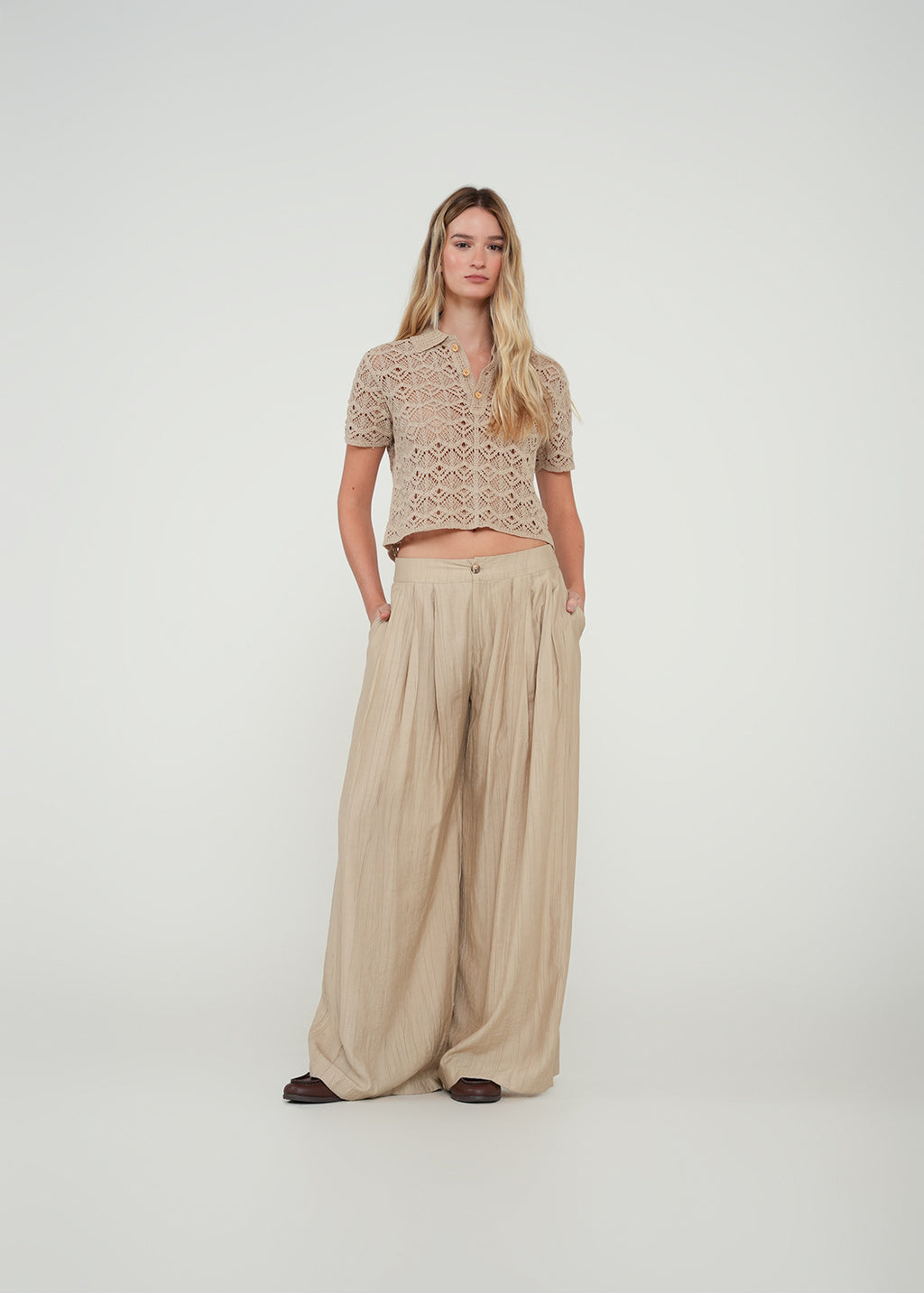 Pantalón Wide Leg fluido - Beige 14_432H338_BEI151307_3