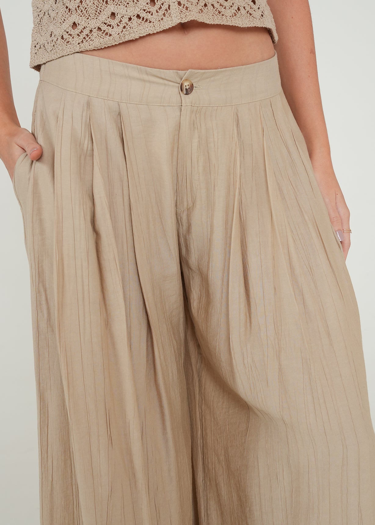Pantalón Wide Leg fluido - Beige 14_432H338_BEI151307_4