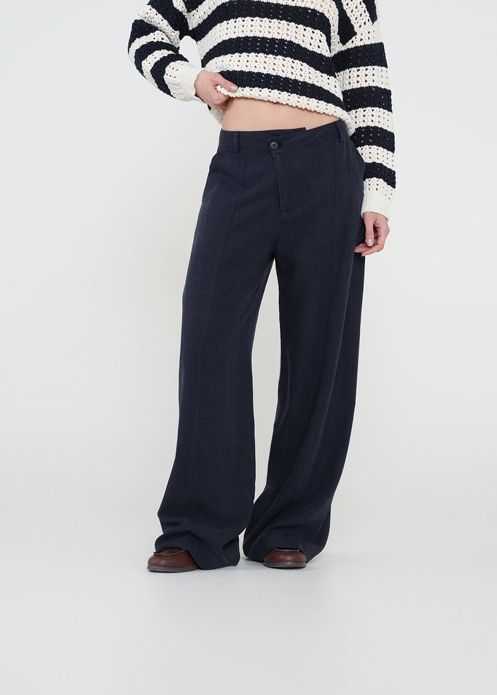 Pantalón Wide Leg con pretina asimétrica - Azul 14_432H339_AZU193922_3