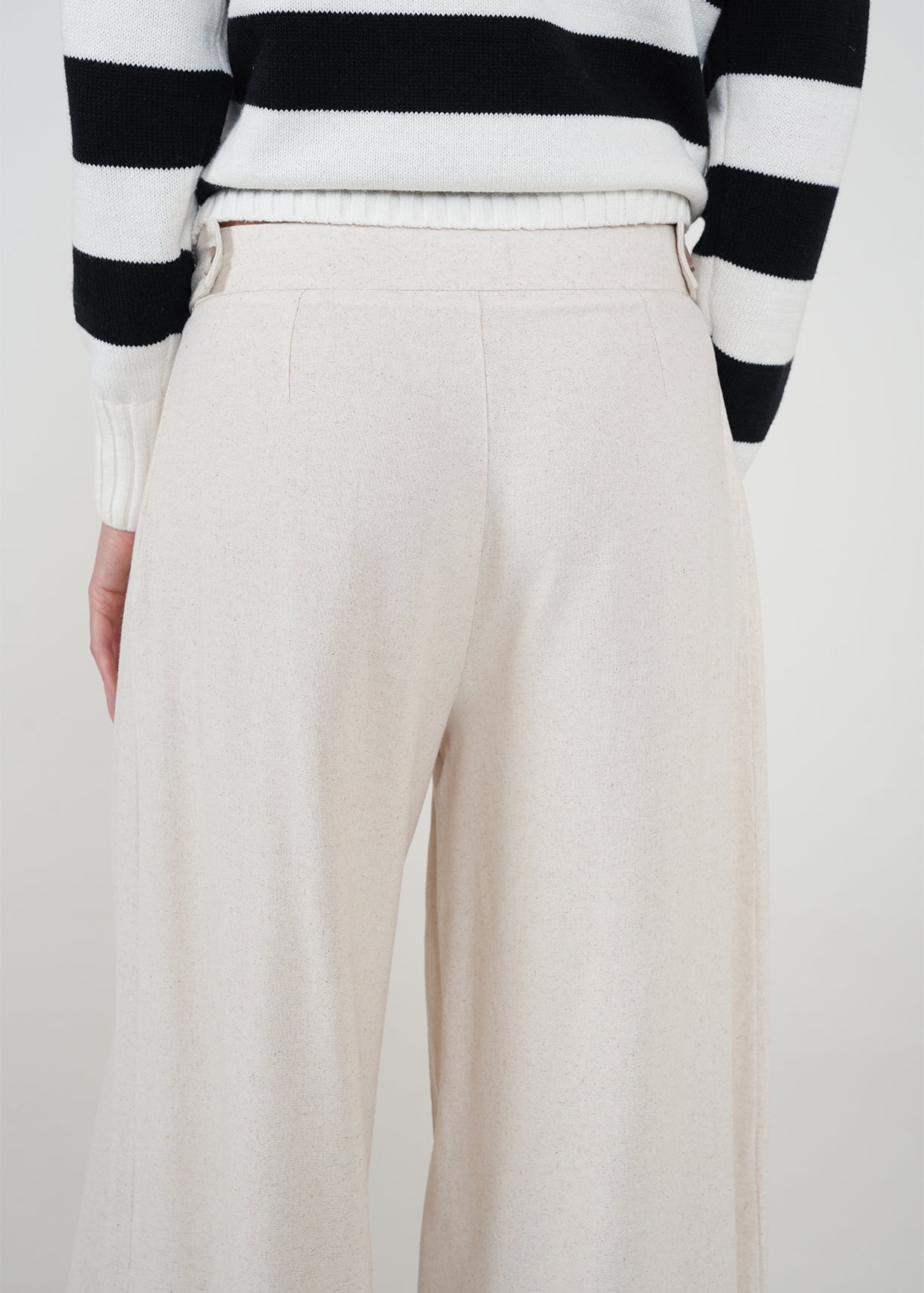 Pantalón Palazzo con botones - Beige 14_432H345_BEI130607_4