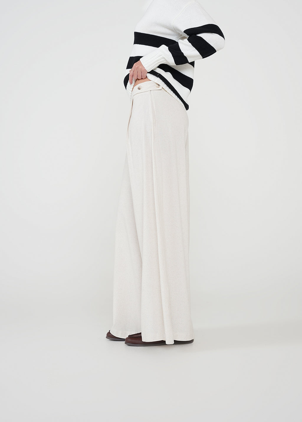 Pantalón Palazzo con botones - Beige 14_432H345_BEI130607_5