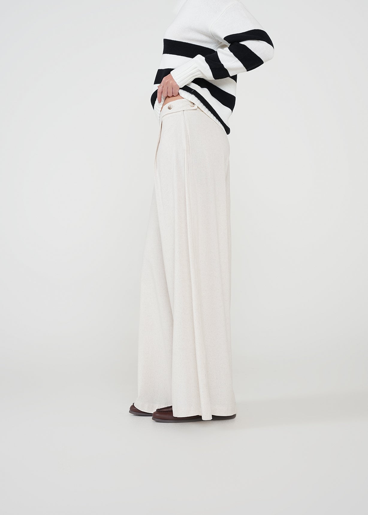 Pantalón Palazzo con botones - Beige 14_432H345_BEI130607_5