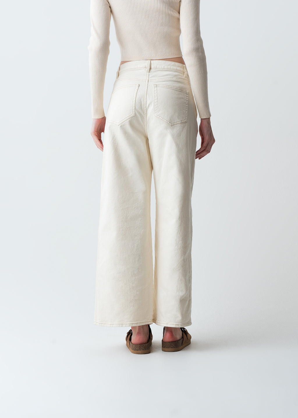 Pantalón Wide Leg Long tiro alto - Crudo 14_433G359_CRU110110_5
