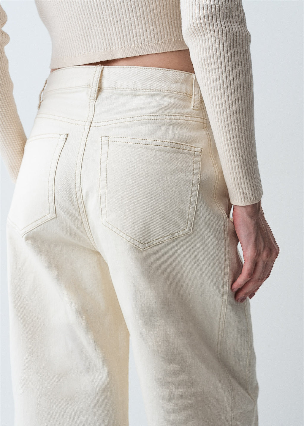 Pantalón Wide Leg Long tiro alto - Crudo 14_433G359_CRU110110_7