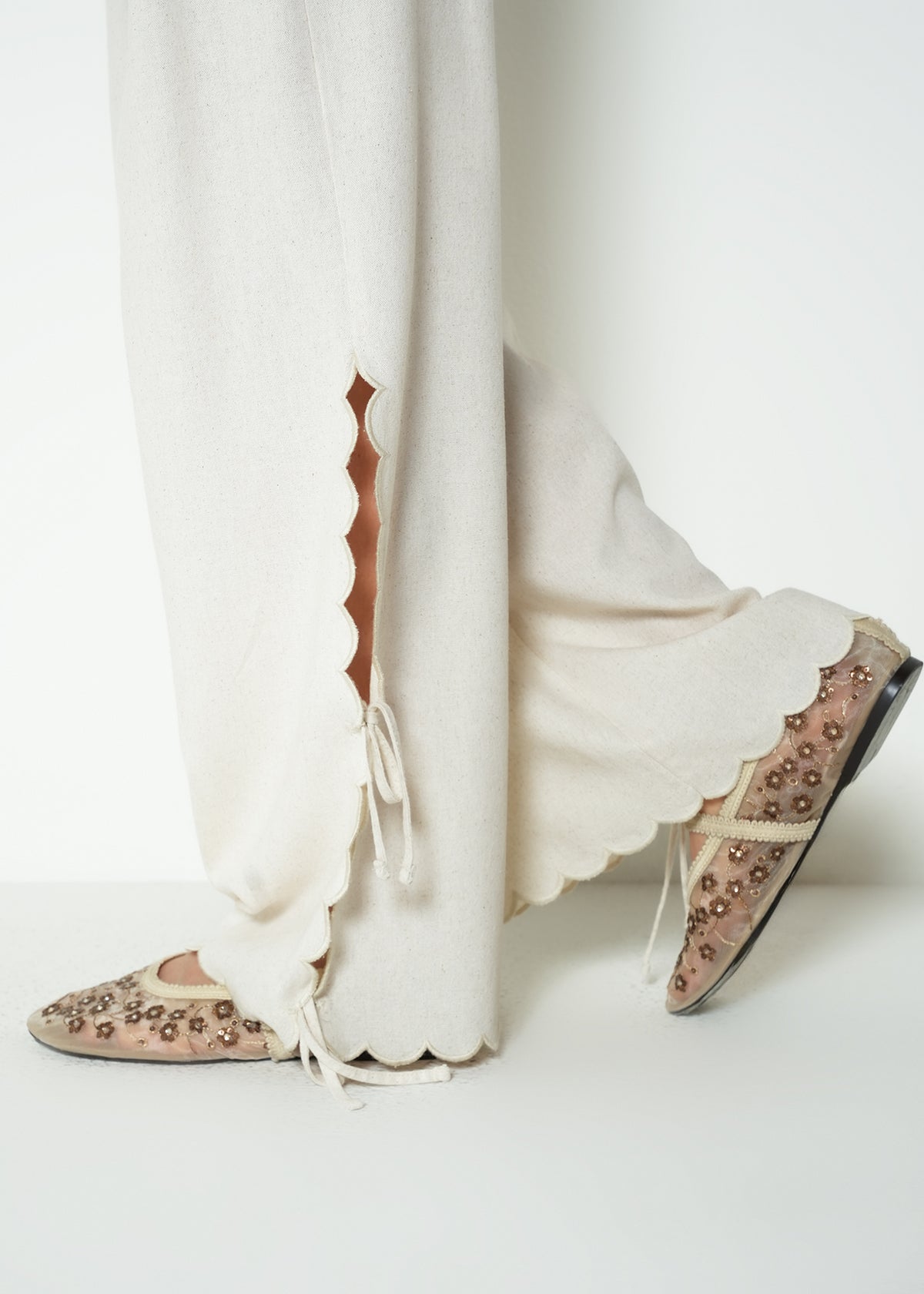 Pantalón wide leg tiro medio tipo lino - Crudo 14_433H322_CRU110605_4