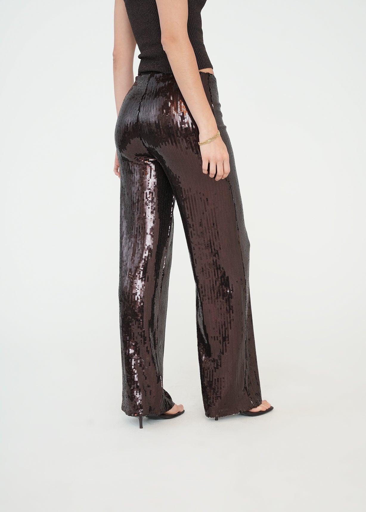 Pantalón Wide Leg de lentejuelas - Café 14_439G008_CAF191111_5