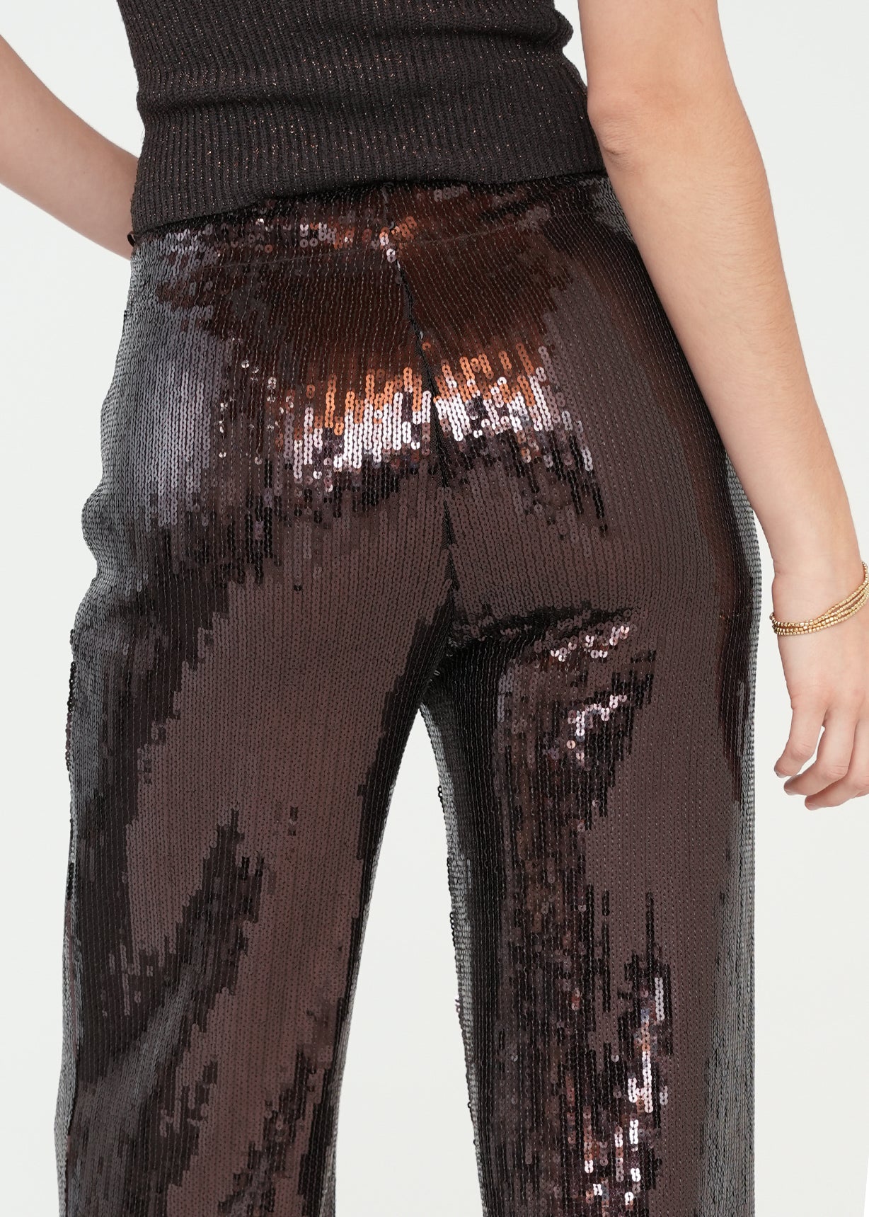 Pantalón Wide Leg de lentejuelas - Café 14_439G008_CAF191111_7