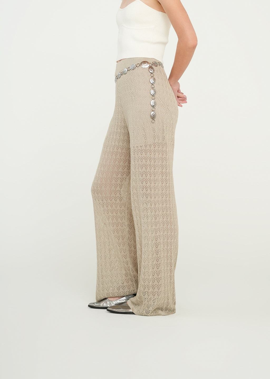 Pantalón Wide Leg tipo tejido - Beige 14_439G056_BEI151306_3