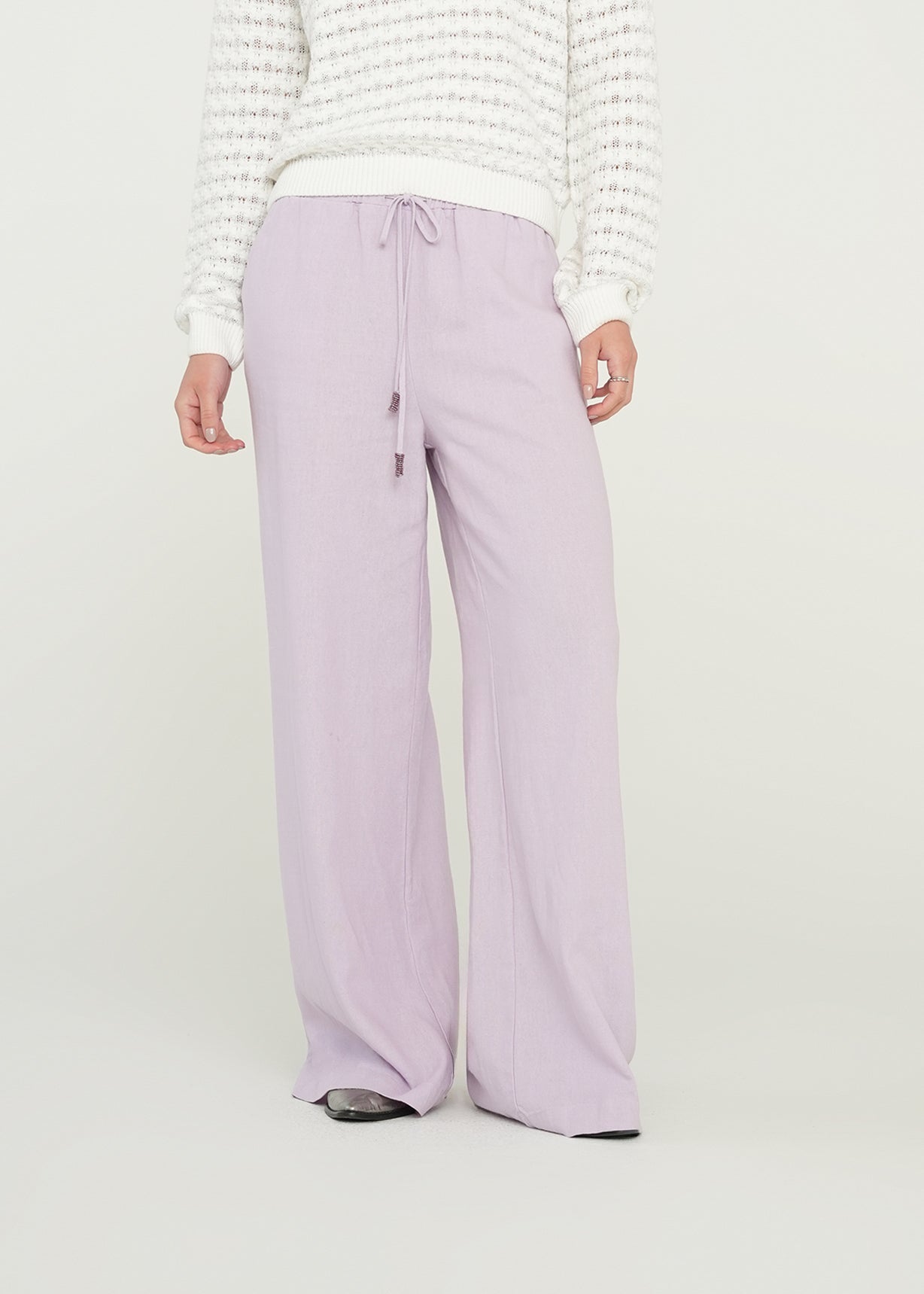 Pantalón Palazzo con jareta - Morado 14_439G356_MOR153507_0