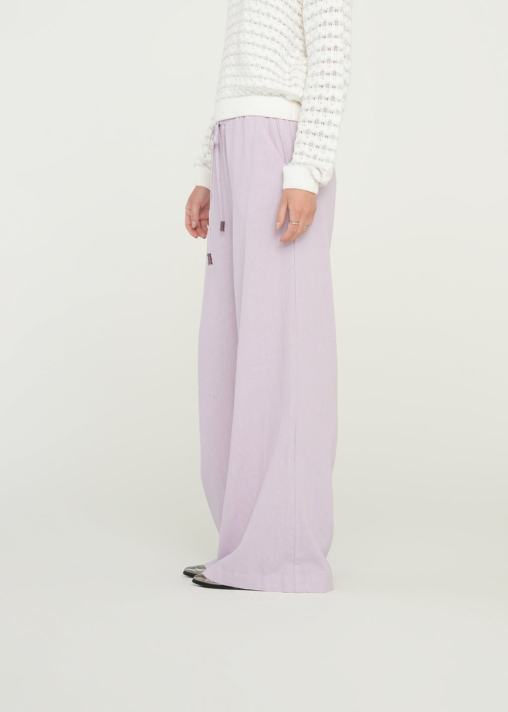Pantalón Palazzo con jareta - Morado 14_439G356_MOR153507_3