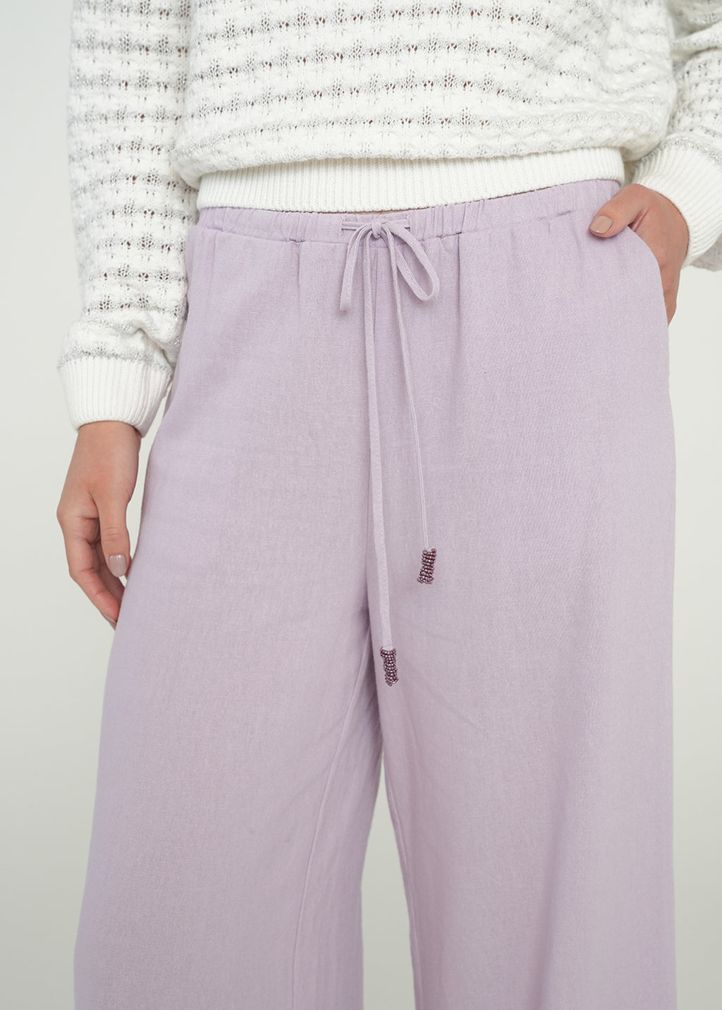 Pantalón Palazzo con jareta - Morado 14_439G356_MOR153507_4