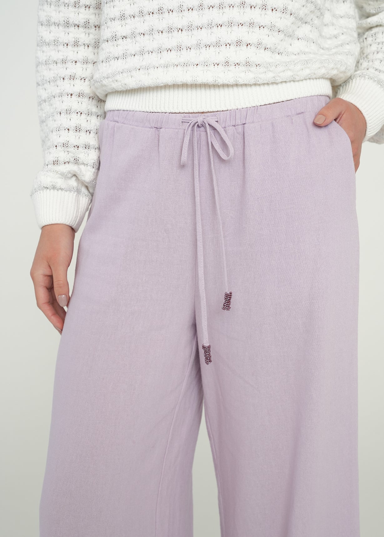 Pantalón Palazzo con jareta - Morado 14_439G356_MOR153507_4