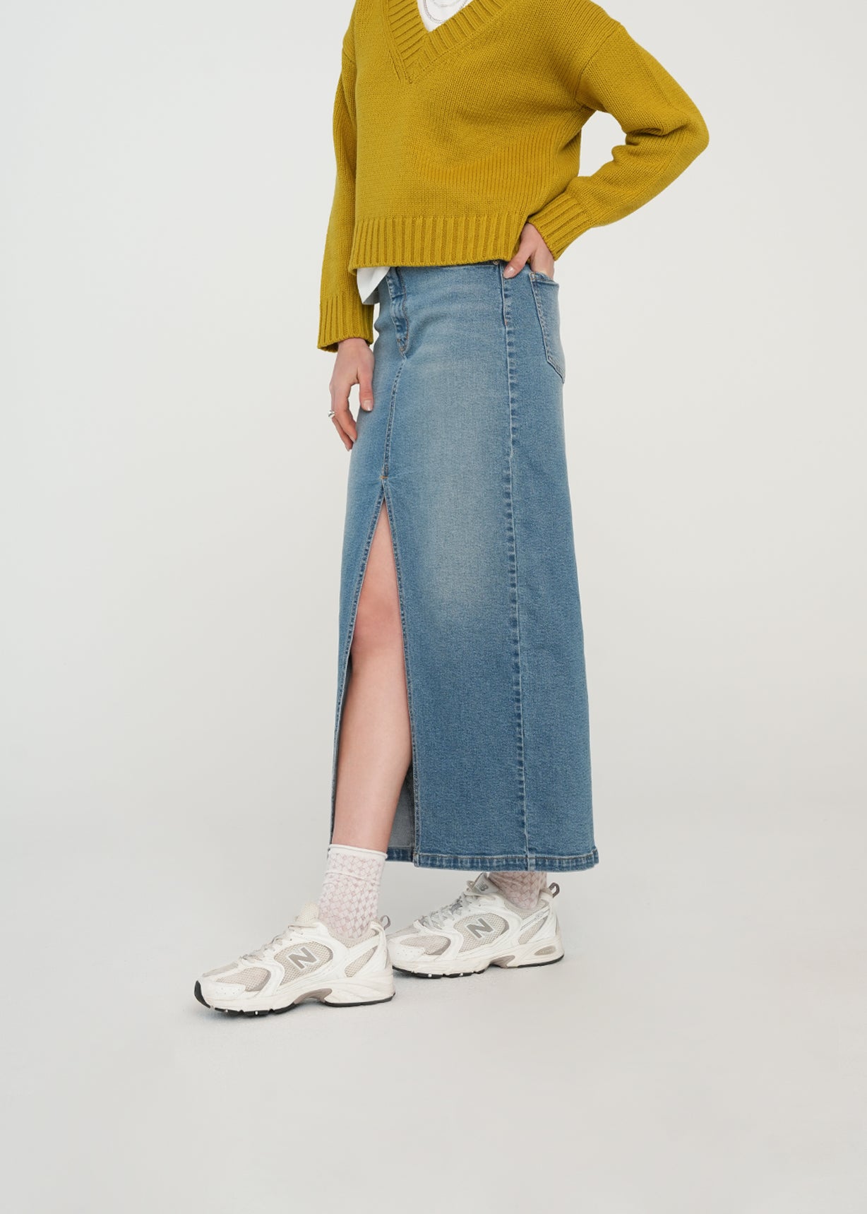 Falda larga en denim - Azul 14_441H320_AZU183928_5