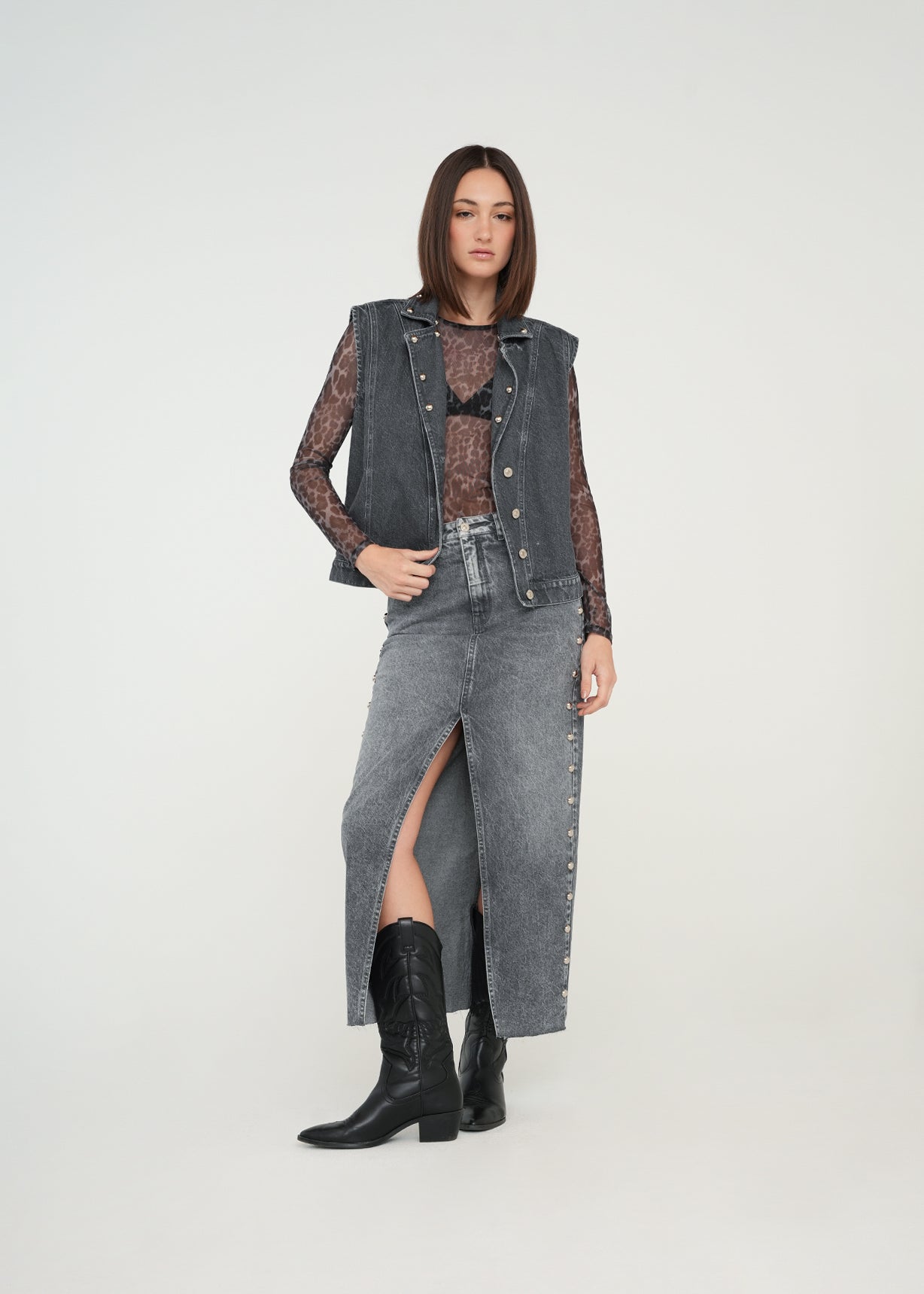 Falda larga con taches - Gris 14_449G303_GRI175104_3