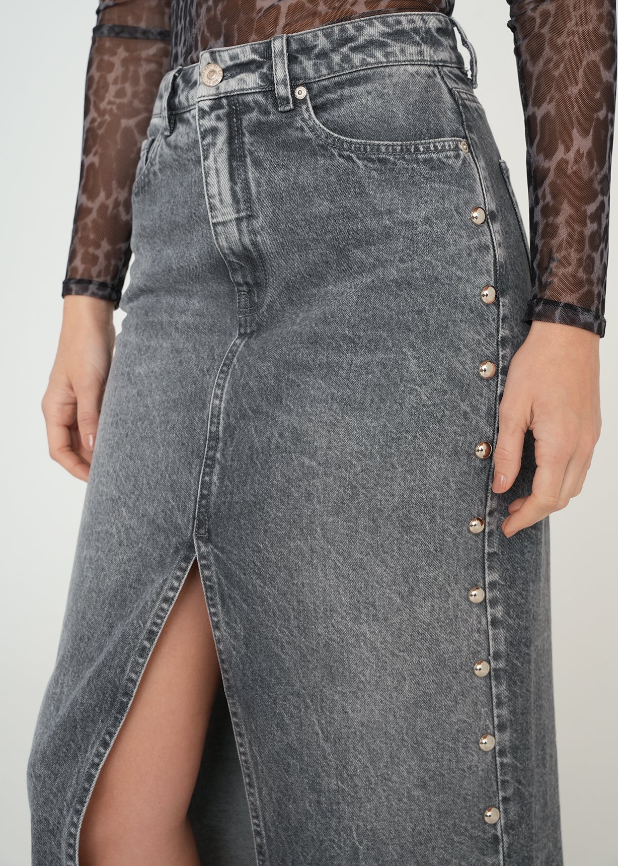 Falda larga con taches - Gris 14_449G303_GRI175104_4
