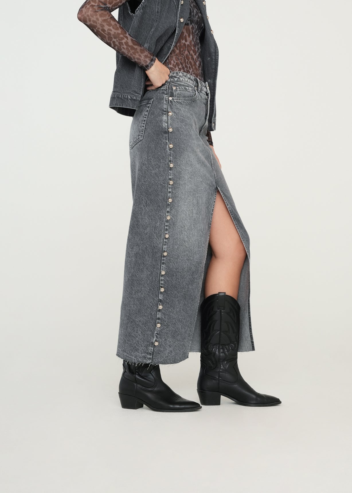 Falda larga con taches - Gris 14_449G303_GRI175104_5