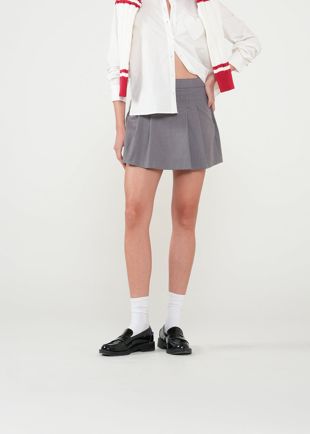 Falda short con tablas - Gris 14_451H331_GRI184005_3