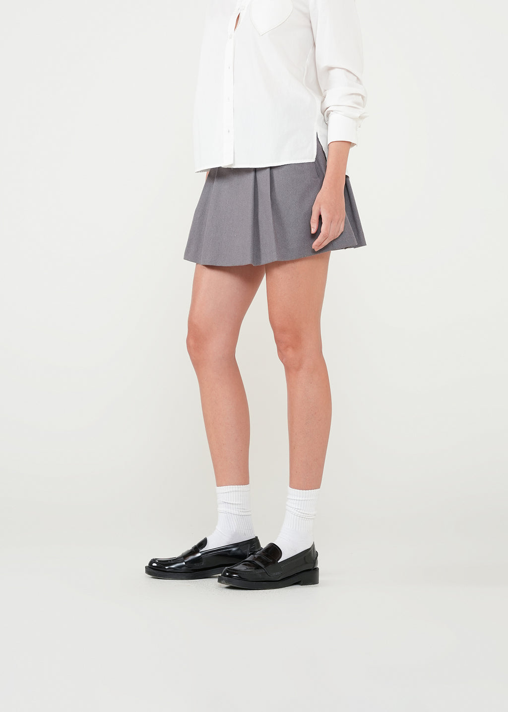 Falda short con tablas - Gris 14_451H331_GRI184005_5