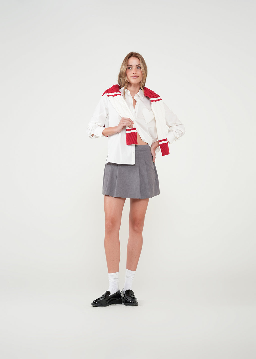 Falda short con tablas - Gris 14_451H331_GRI184005_7
