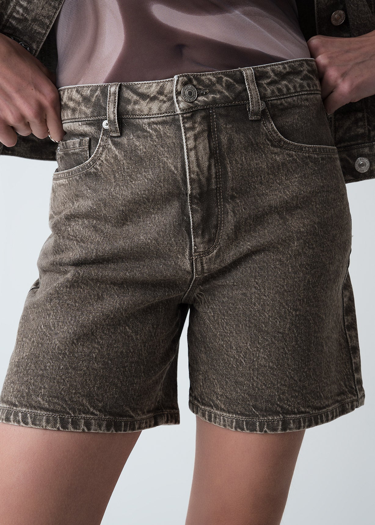 Short con efecto vintage - Gris 14_459G302_GRI180513_0