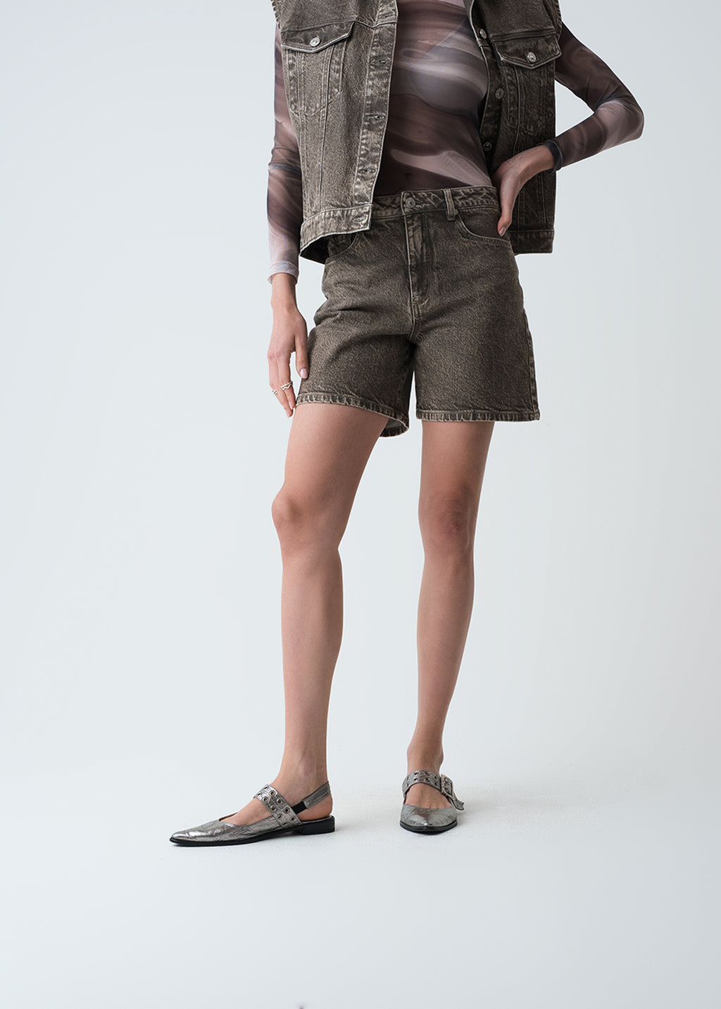 Short con efecto vintage - Gris 14_459G302_GRI180513_5
