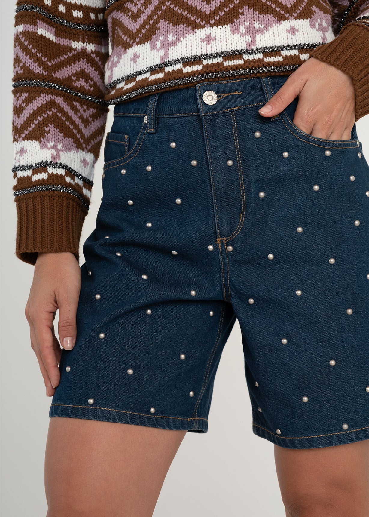 Short con apliques brillantes - Azul 14_459G351_AZU194227_0