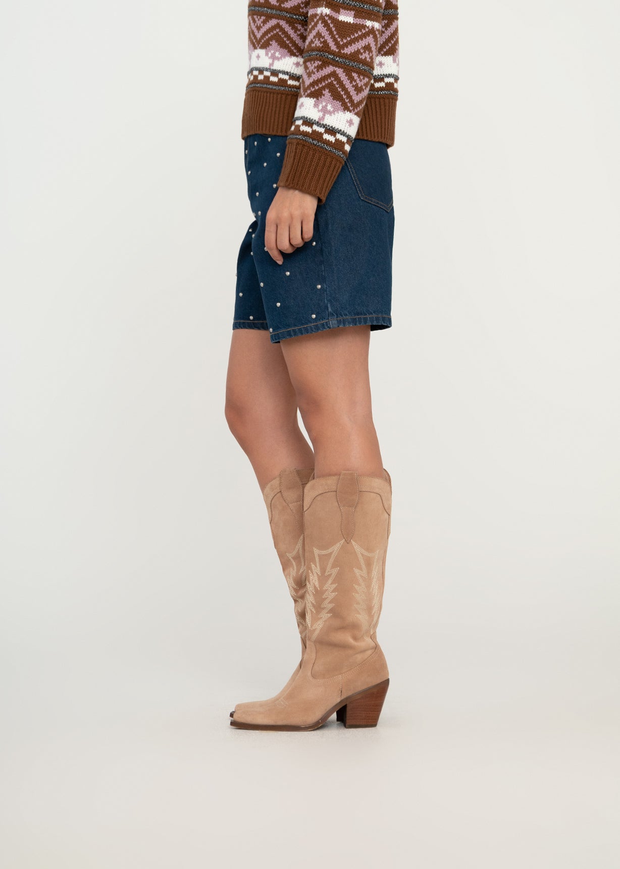 Short con apliques brillantes - Azul 14_459G351_AZU194227_5