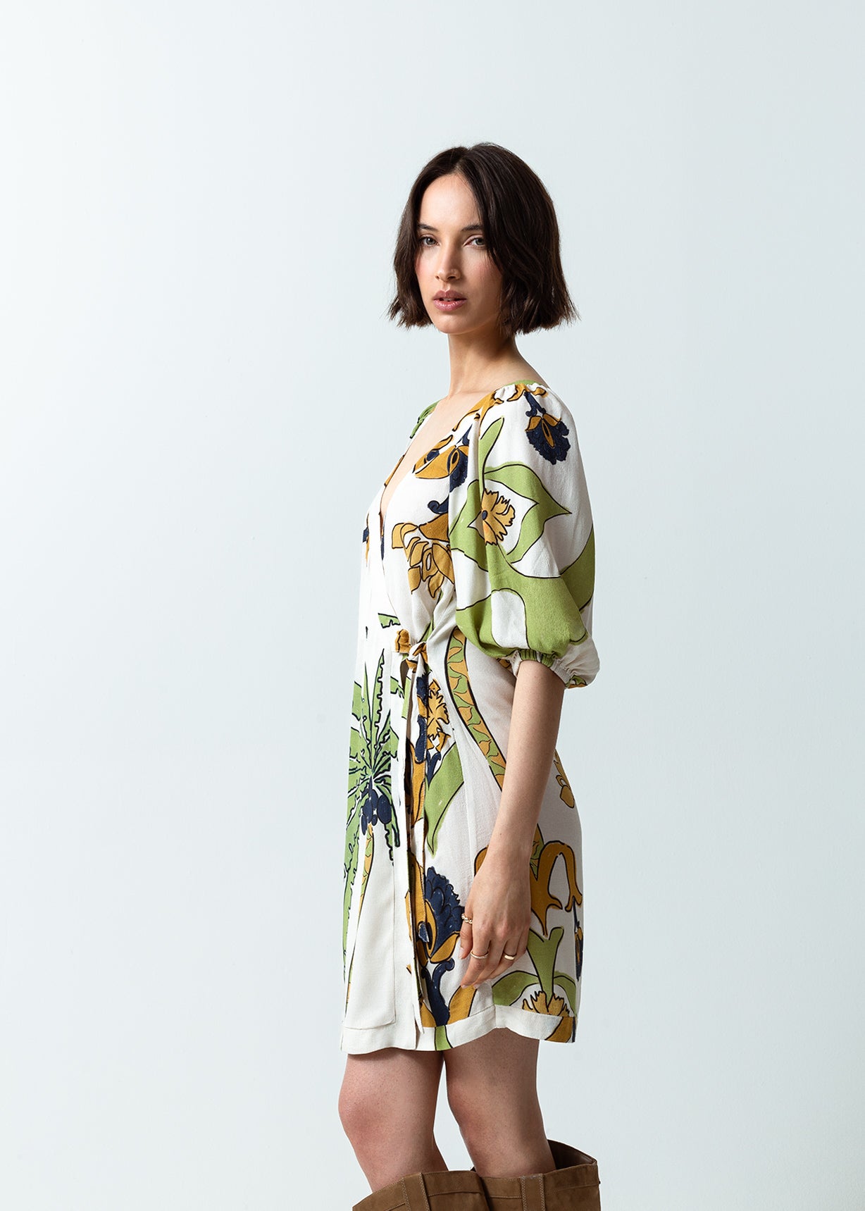 Vestido corto estampado - Crudo 14_471G301_CRU110605_5